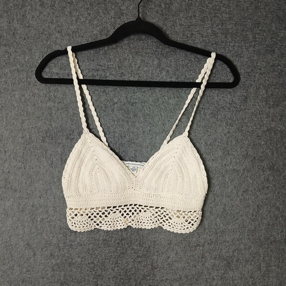 American Eagle Outfitters S/P Bralette lined 100% cotton beach hippie crotchet